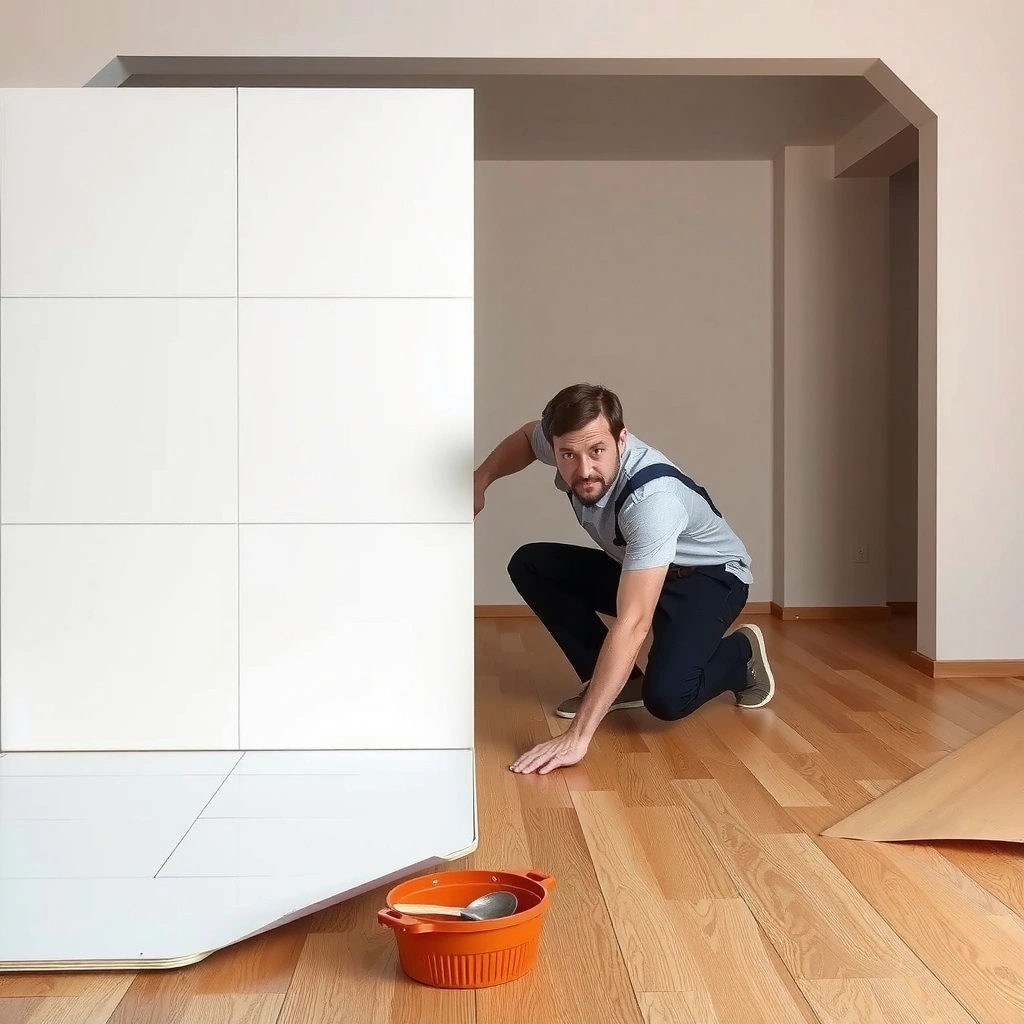 Inspecting tile condition and flatness before installing sheet vinyl floors over tile