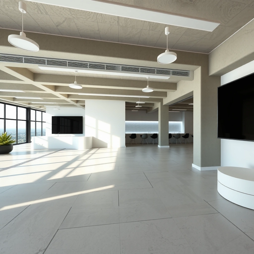 Inspecting a concrete slab to assess its condition for polished concrete floor selection