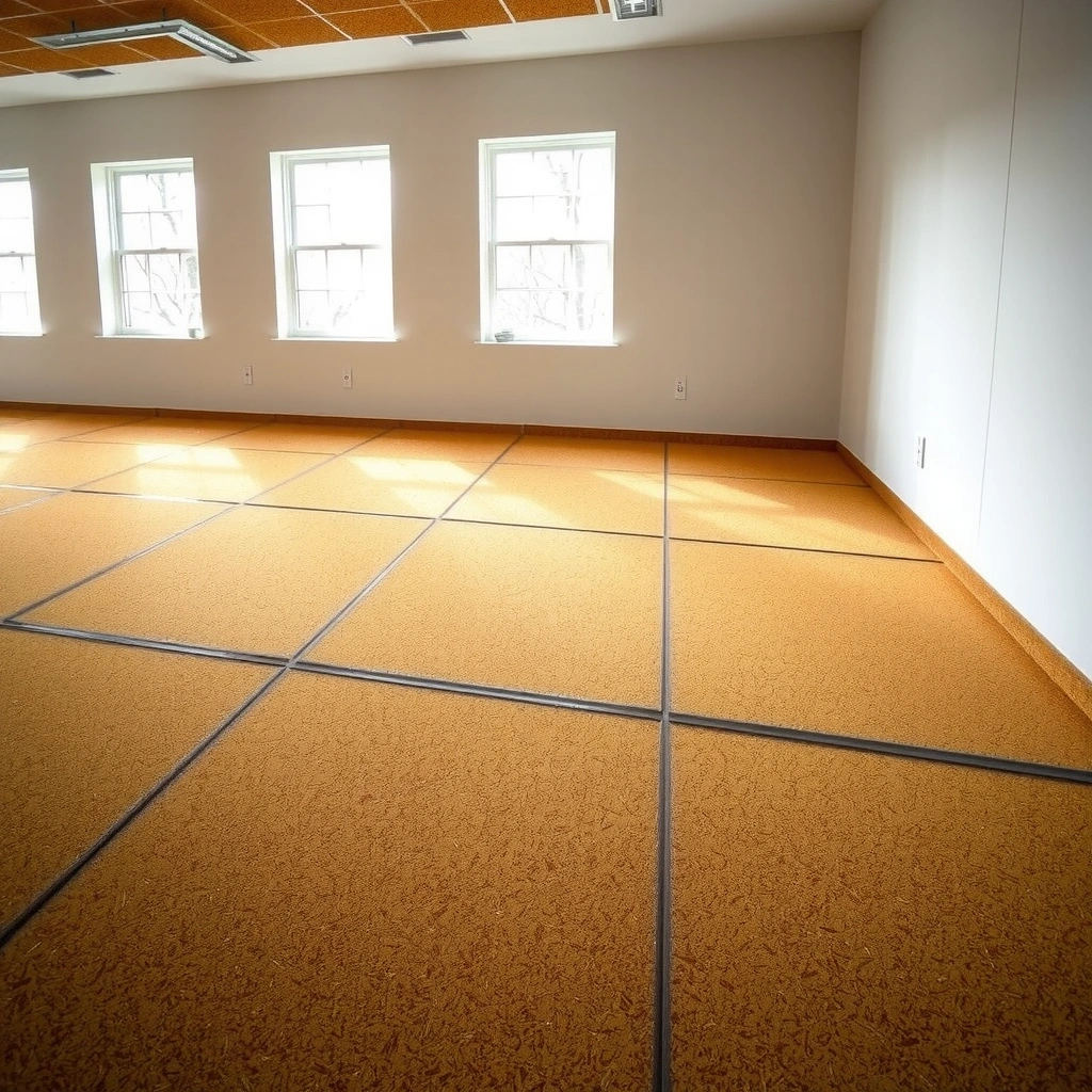 Person checking moisture conditions for installing a vapor barrier under cork floors.
