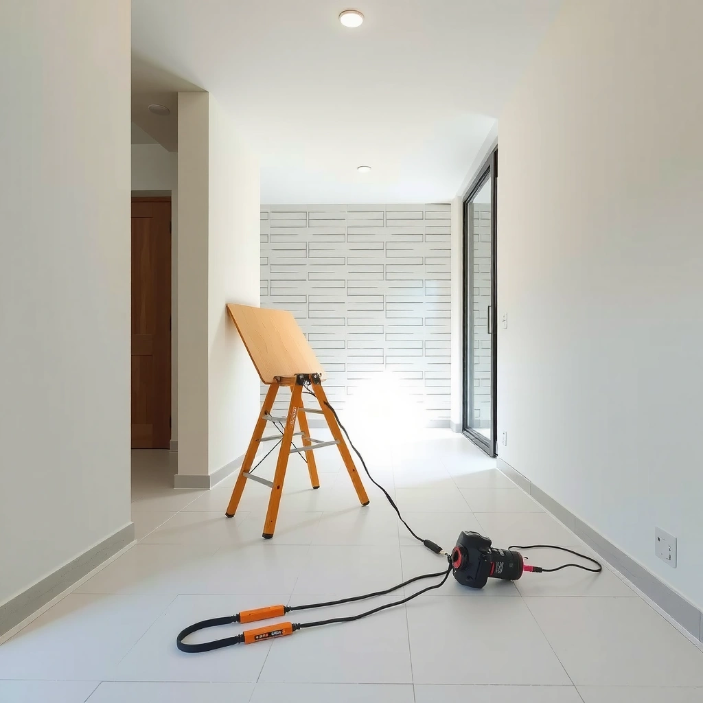 Inspecting tile flatness and soundness before installing LVT floors over tile.