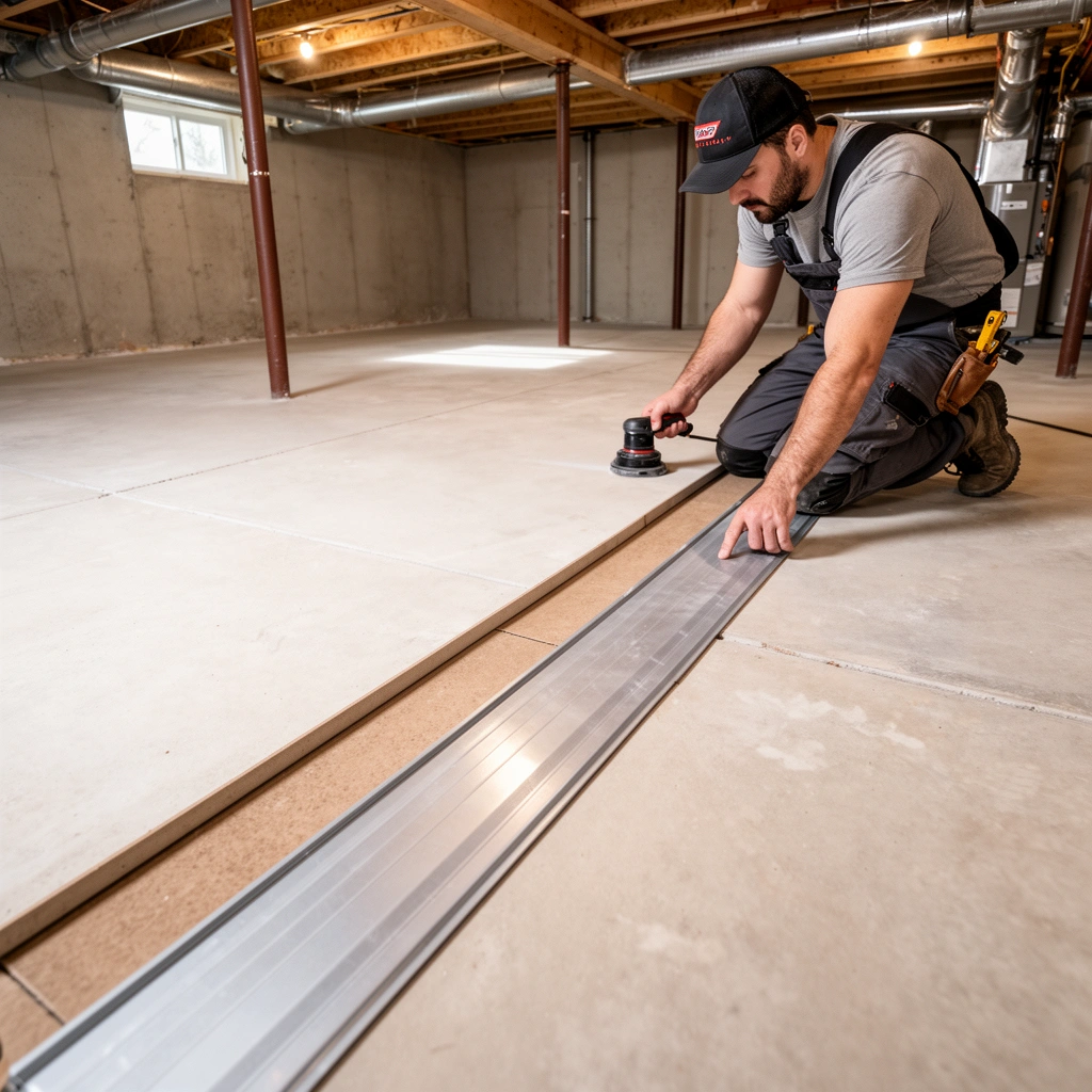 Different types of basement floor transitions for various flooring types and styles.