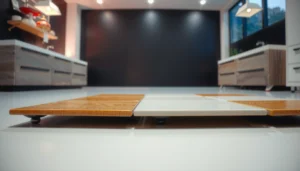 A guide on selecting ceramic tile floors for home improvement, showcasing various tile styles and colors.