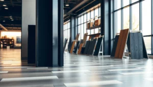 A guide on how to choose commercial floors for various spaces, showcasing different flooring options.