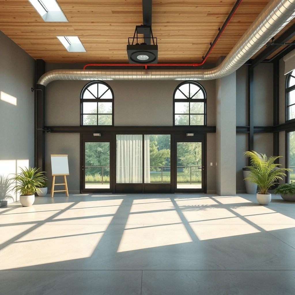 A well-designed space showcasing different concrete floor types and finishes for optimal performance.