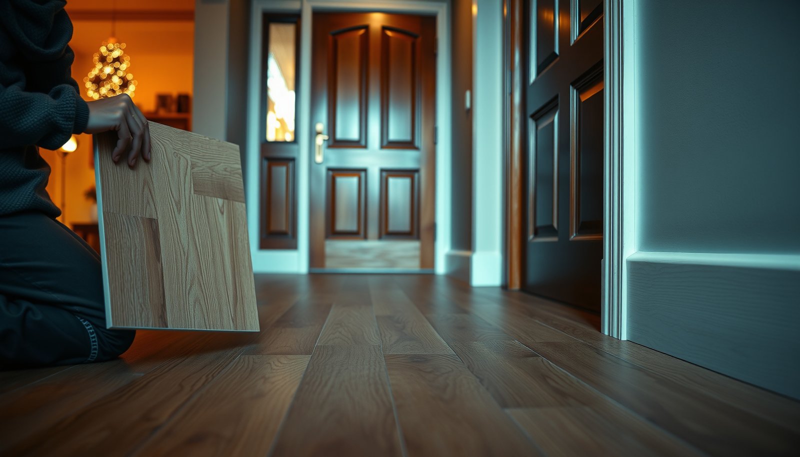 A beautiful entryway featuring engineered wood floors, showcasing style and durability for home design.