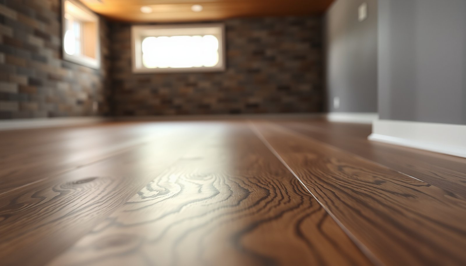 Guide on selecting engineered wood floors for basement spaces with tips and considerations.