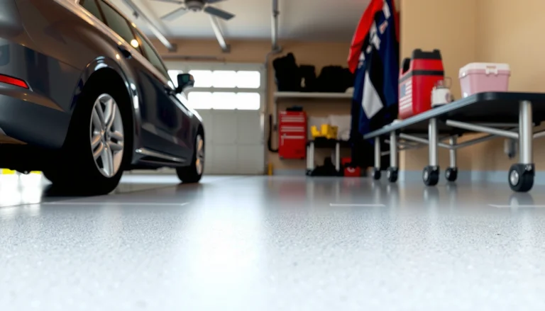 A selection of garage floor finishes showcasing various styles and materials for garage floor choices.
