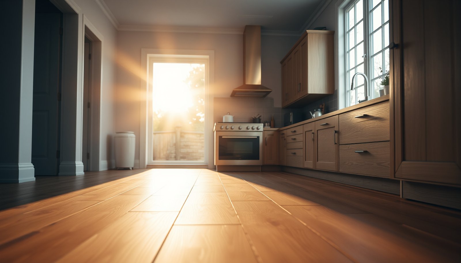 A guide on selecting hardwood floors for a kitchen, highlighting key factors to consider.