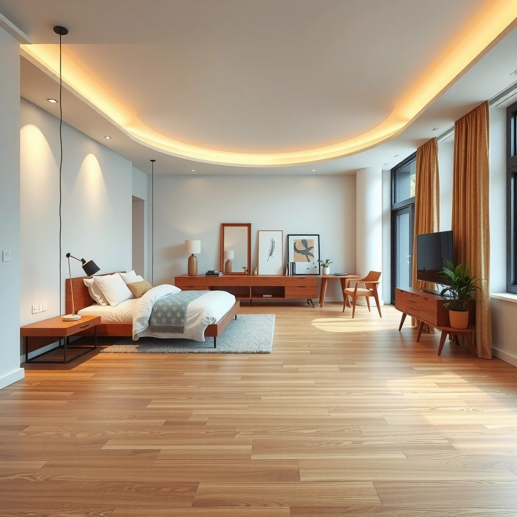 Selection of hardwood types and installation methods for bedroom flooring.