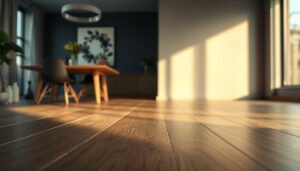 A stylish dining room featuring laminate flooring, showcasing tips for selecting the right laminate floors.