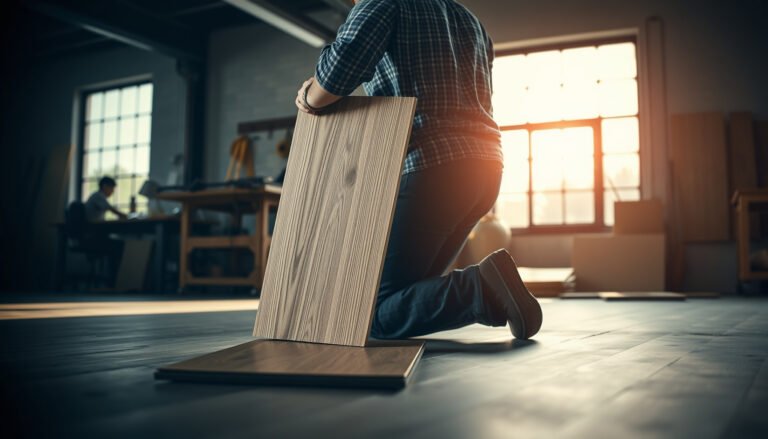 A workshop with laminate flooring, showcasing options for selecting the best laminate floors.