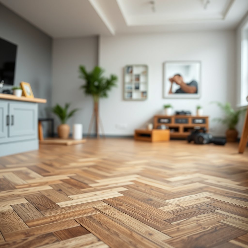 A selection of leveling methods for installing herringbone floors on uneven surfaces.