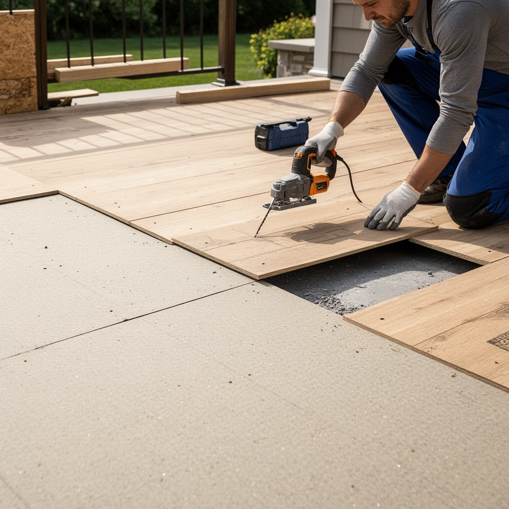 A selection of underlayment materials suitable for outdoor flooring installation.