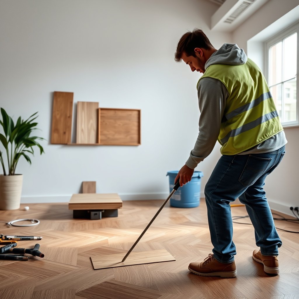 Different installation methods for parquet floors over concrete.