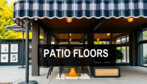 A variety of patio flooring options displayed, showcasing different materials and styles for outdoor spaces.