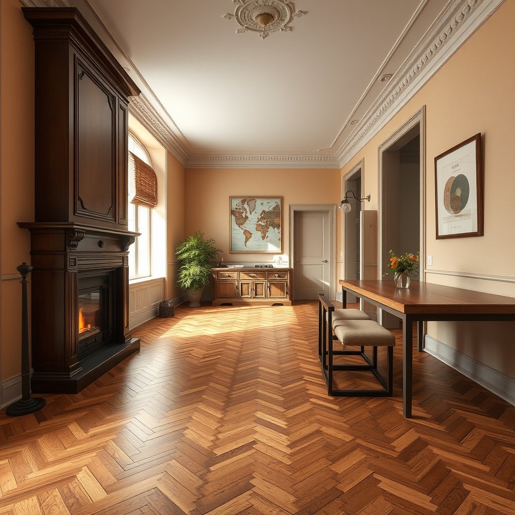 Various sealers for herringbone floors displayed for selection