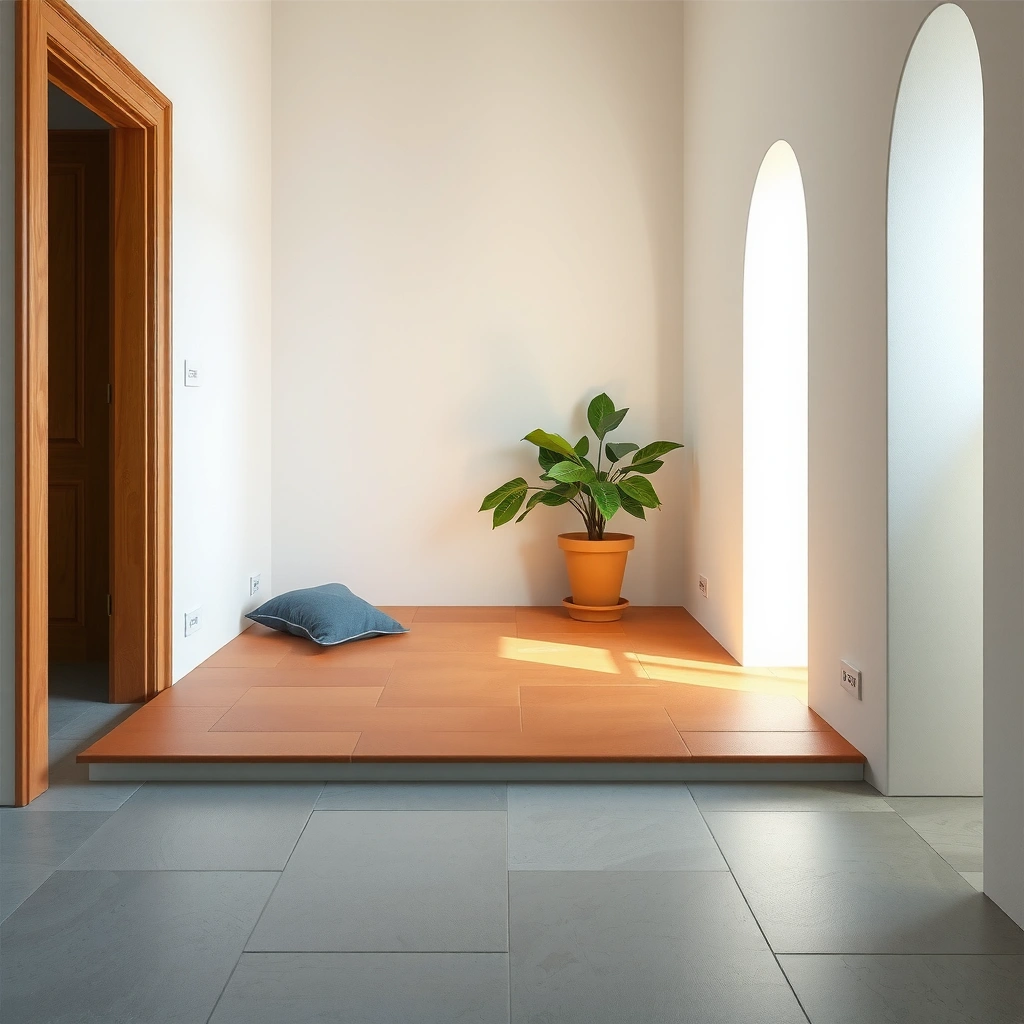 Selection of thresholds and joint approaches for terracotta floor installation.
