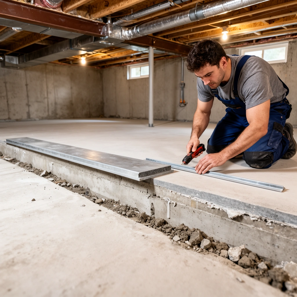 A selection of thresholds for basement floor transitions showcasing various styles and materials.