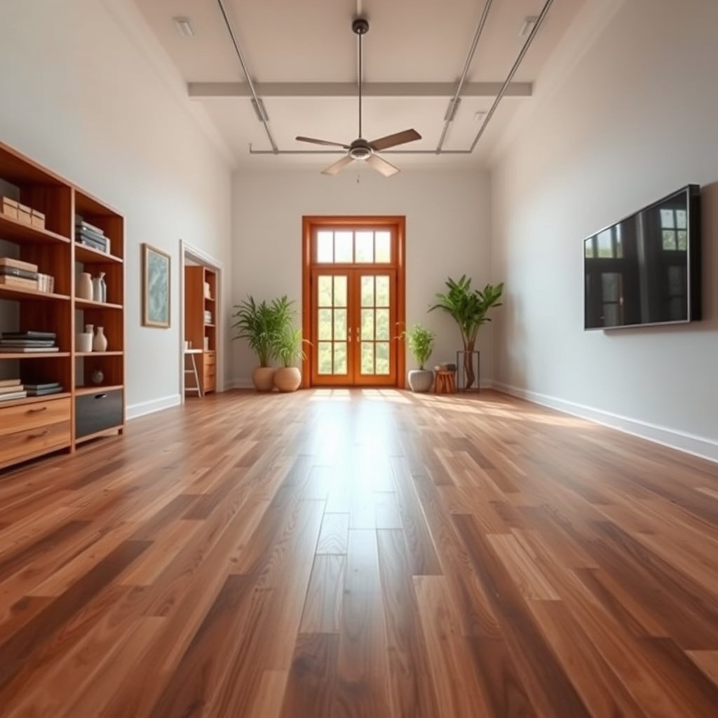 Selection of wood-look tiles, thinset, and essential tools for flooring installation.