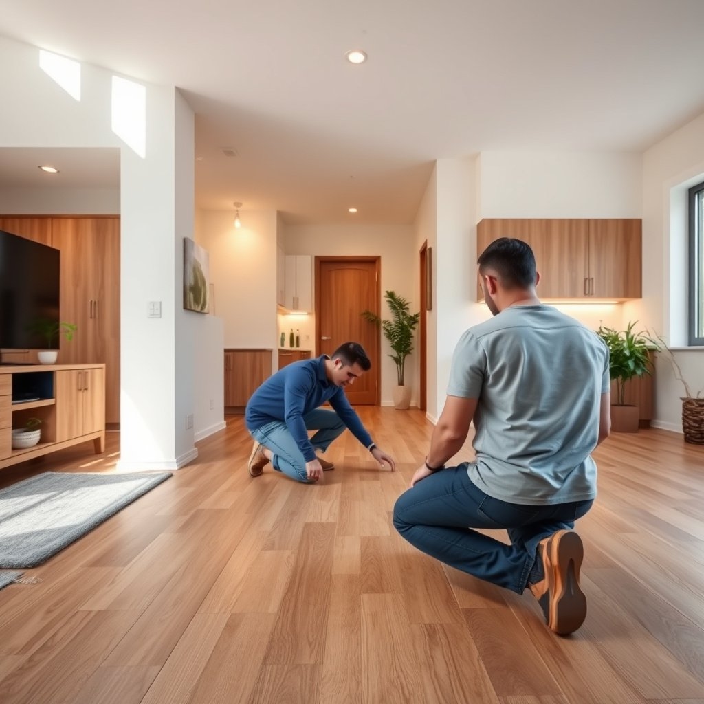 Different types of transitions for laminate floors that match height and joint requirements