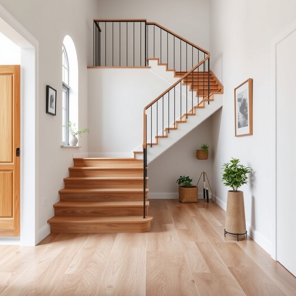 Different types of vinyl flooring suitable for staircases, highlighting durability and safety.