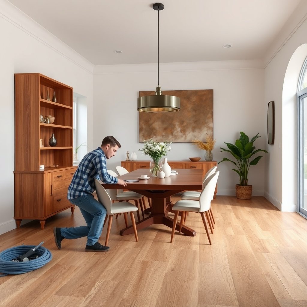 Different types of vinyl flooring options for dining rooms to consider.