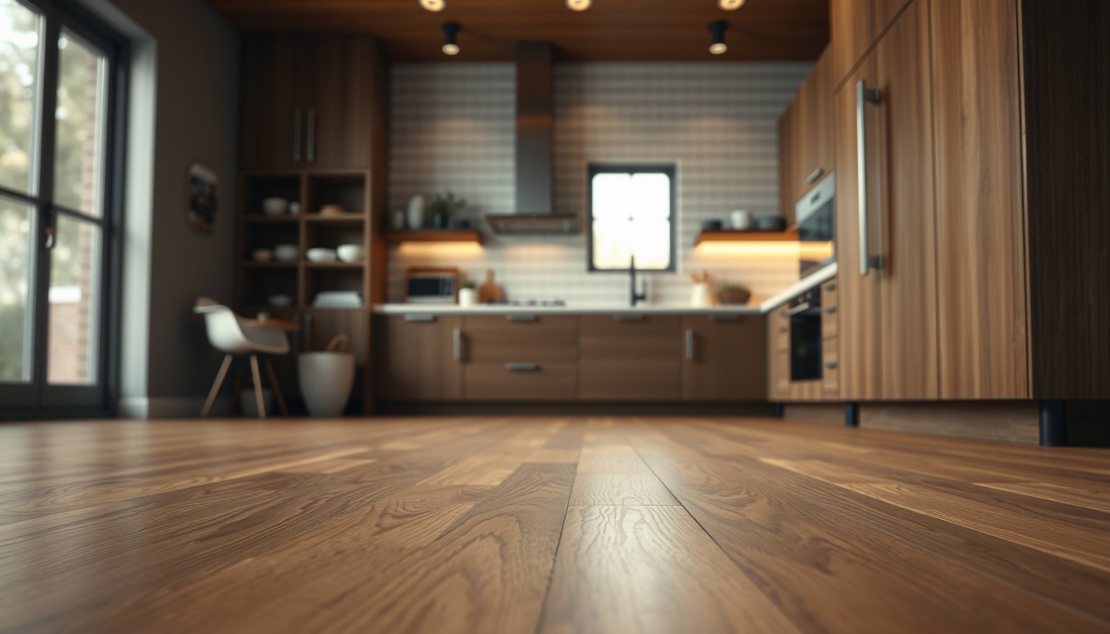 A guide on how to choose vinyl floors for a kitchen, highlighting key factors and design options.