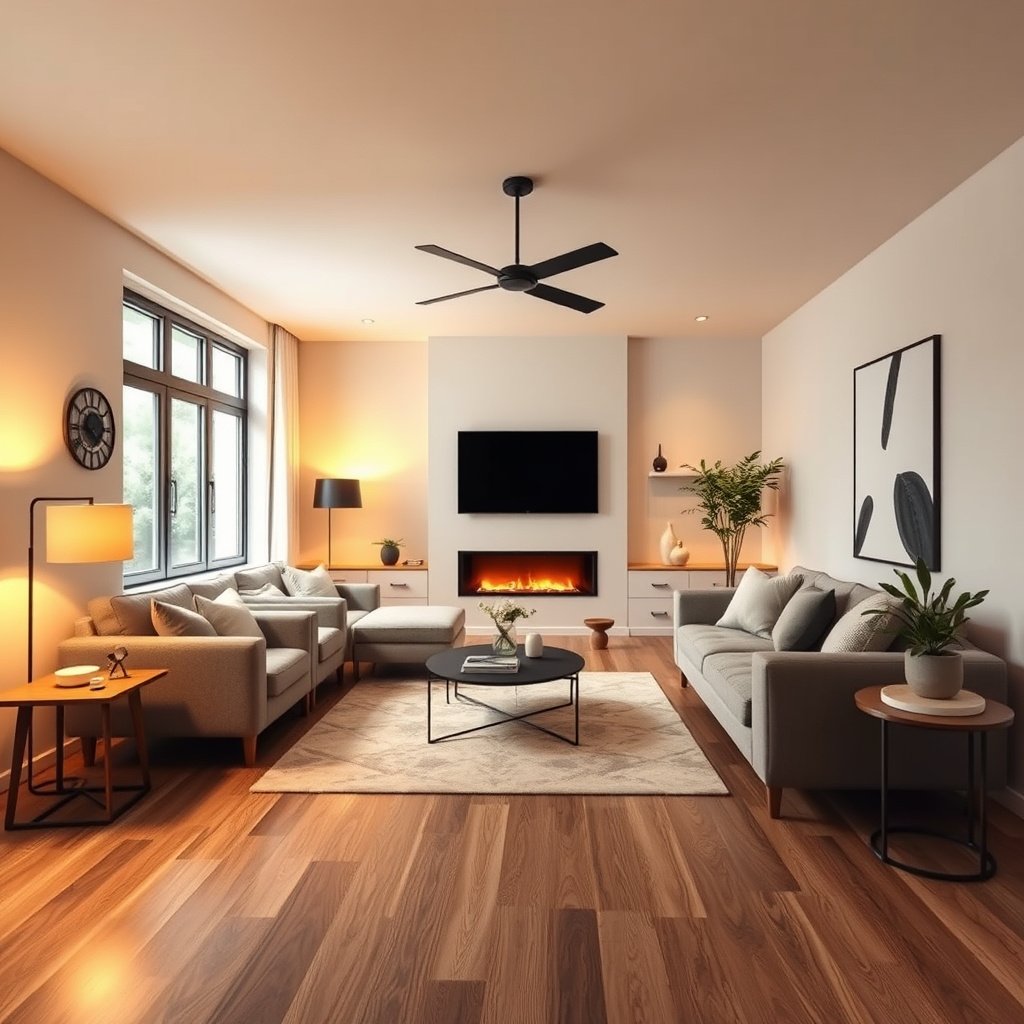 Infographic on deciding factors for choosing vinyl floors for living rooms.