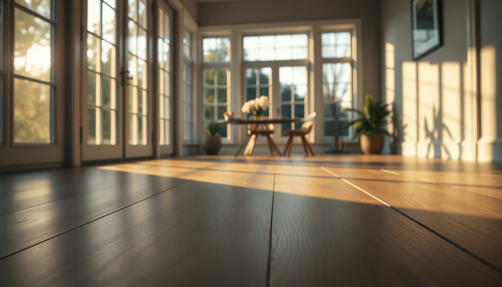 A sunroom featuring various vinyl floor options for stylish home decor.