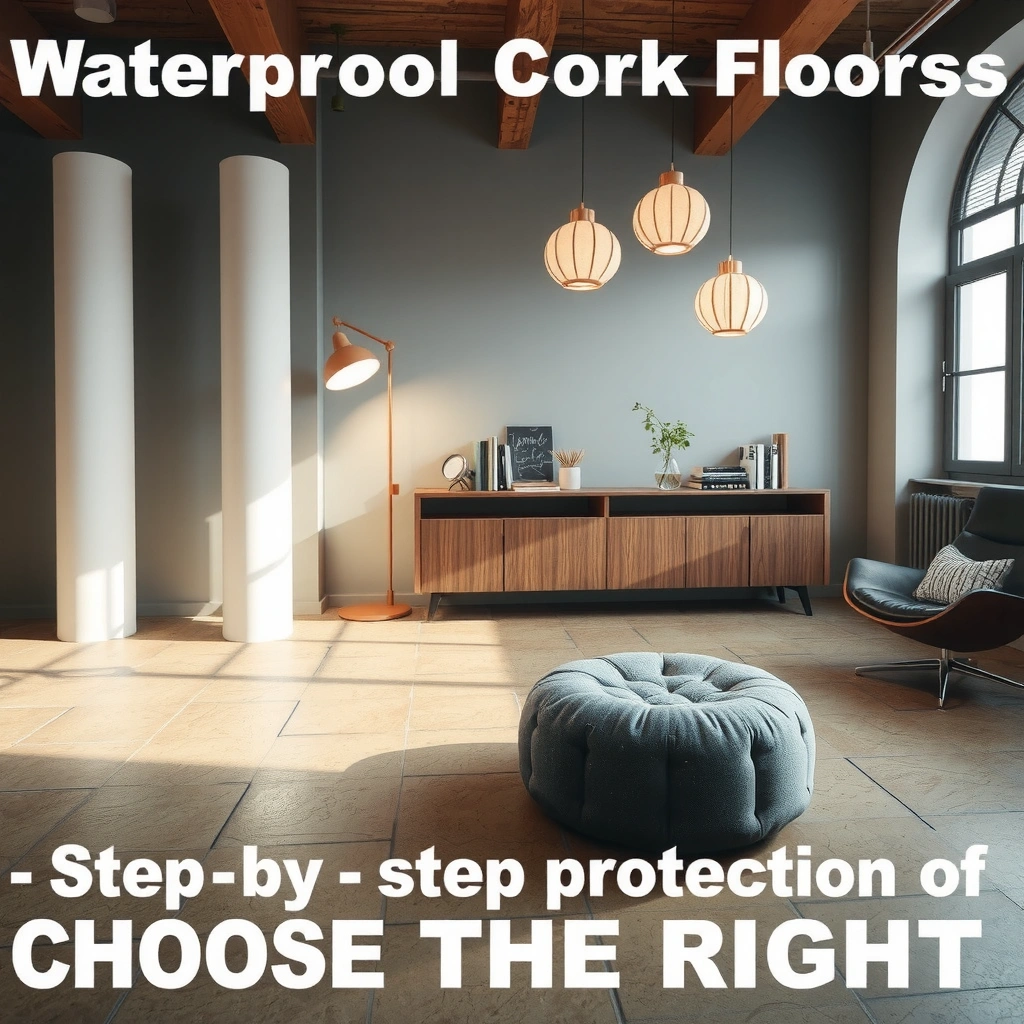 Different waterproofing methods for cork floors, showcasing options for effective protection.