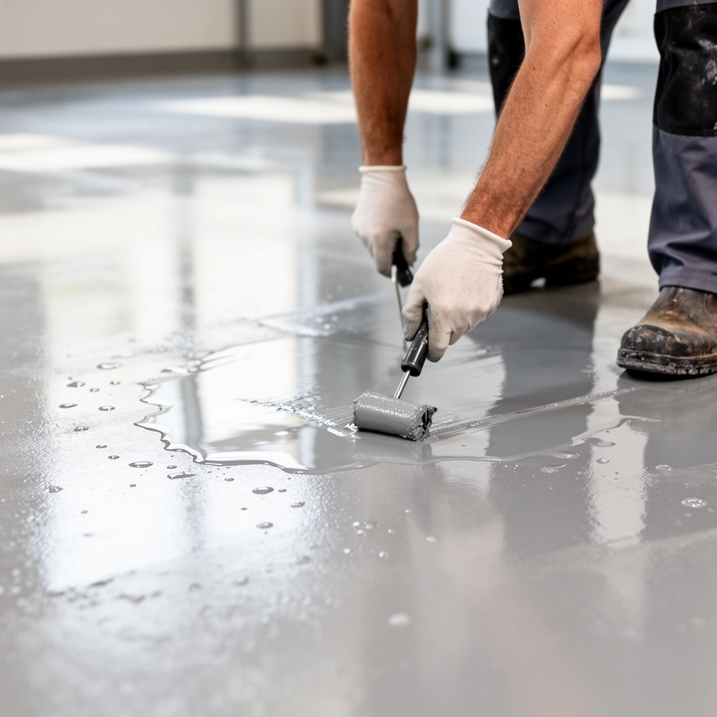 A selection of waterproofing systems suitable for commercial floors in a construction setting.