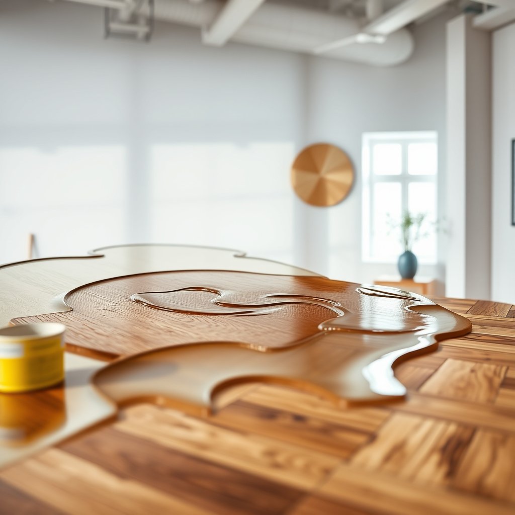 Cleaning and stabilizing water-damaged herringbone flooring to restore its condition.