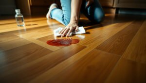 Step-by-step guide to safely clean food stains from hardwood floors