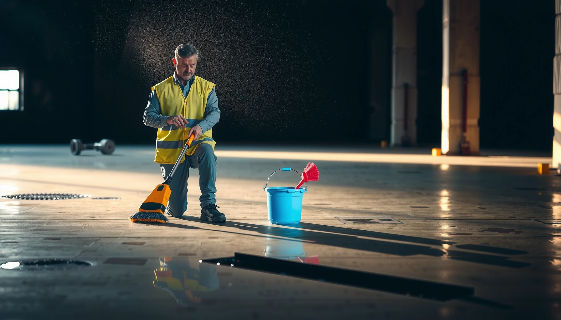 Step-by-step guide on how to clean industrial floors effectively and safely.