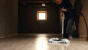 Steps to clean laminate floors in a basement safely and effectively.