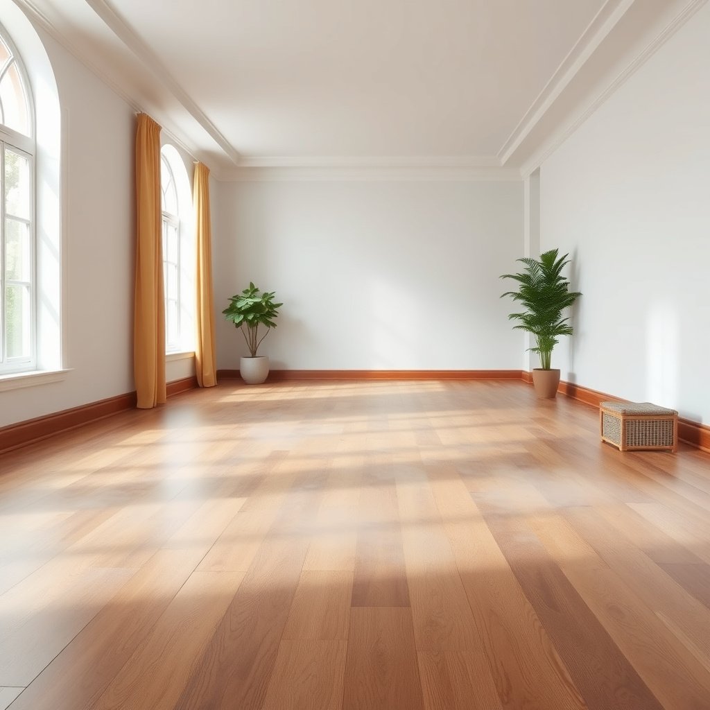 Person sweeping fine dust off hardwood floors before cleaning
