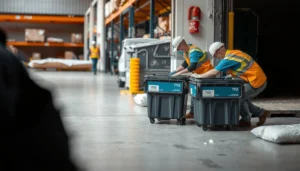 Image illustrating safe and legal steps for disposing of commercial floors.
