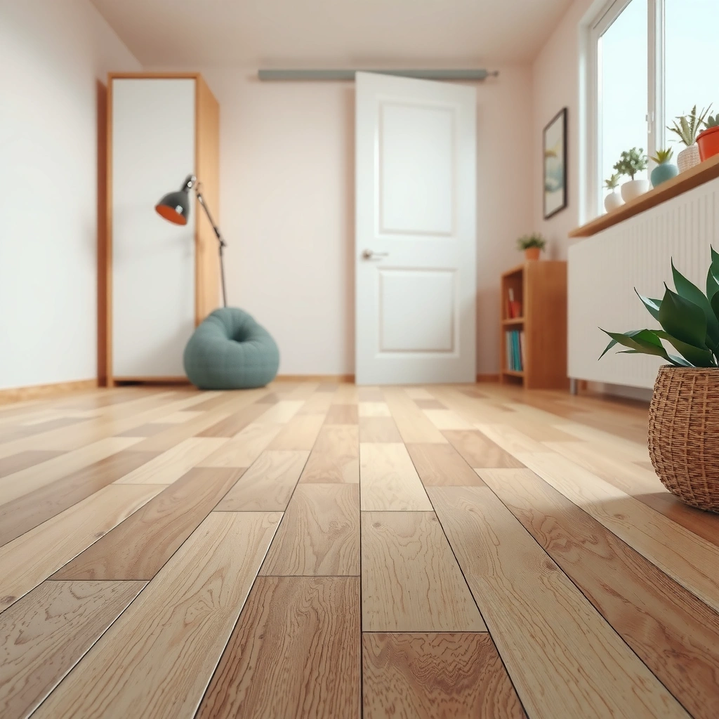 Illustration showing common causes of slippery laminate floors, including dust, spills, and wear.