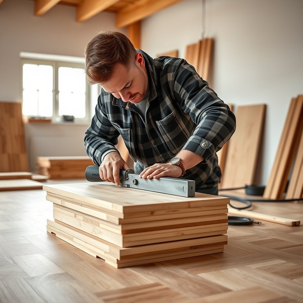 Step-by-step guide on common parquet floor cut types including walls, angles, and notches.