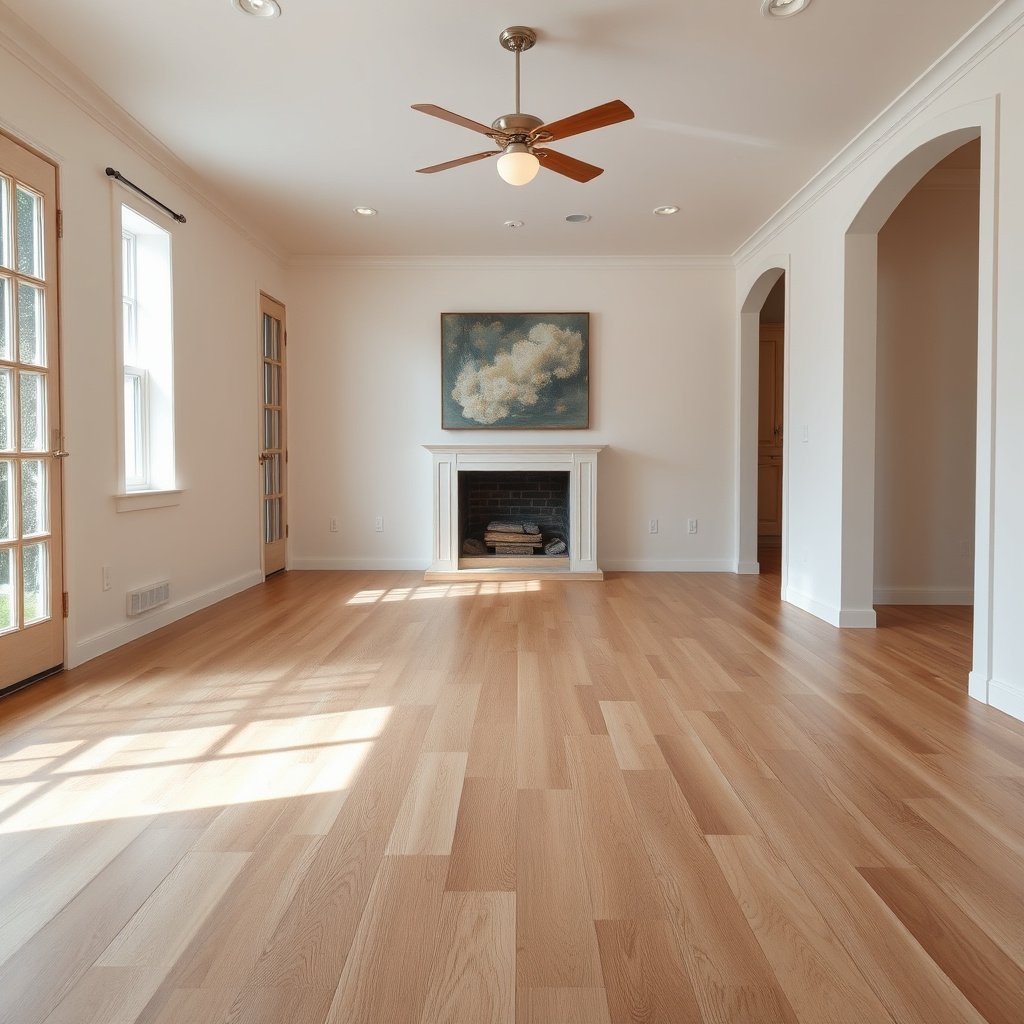 Measuring the flatness tolerance required for laminate flooring installation in a dining room.