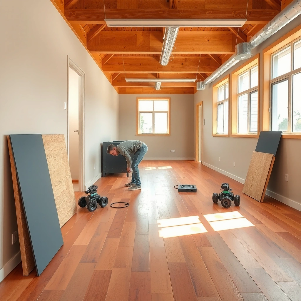 Checking the stability and structure of plywood before installing terracotta tile floors