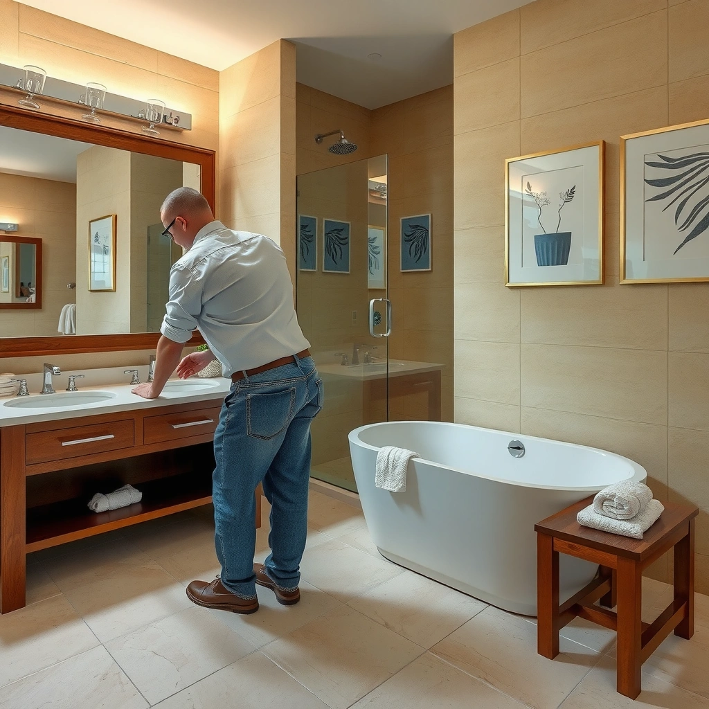 Checking travertine type, subfloor, and bathroom conditions for flooring installation
