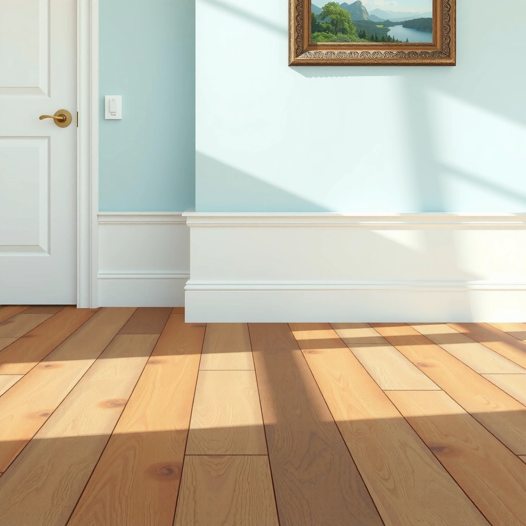 Visual guide to confirming vinyl flooring plan and baseboard installation method