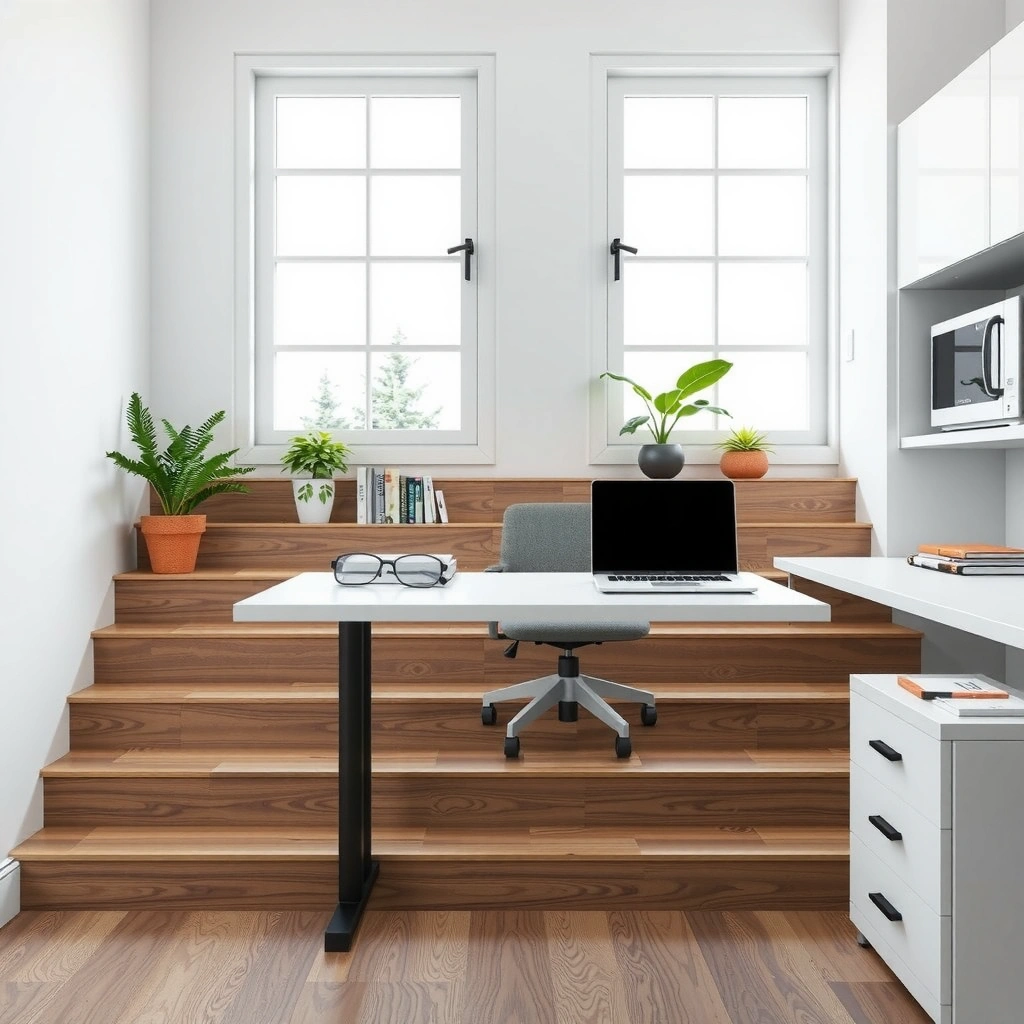 Image showing different WPC floor types and stair installation methods for guidance.