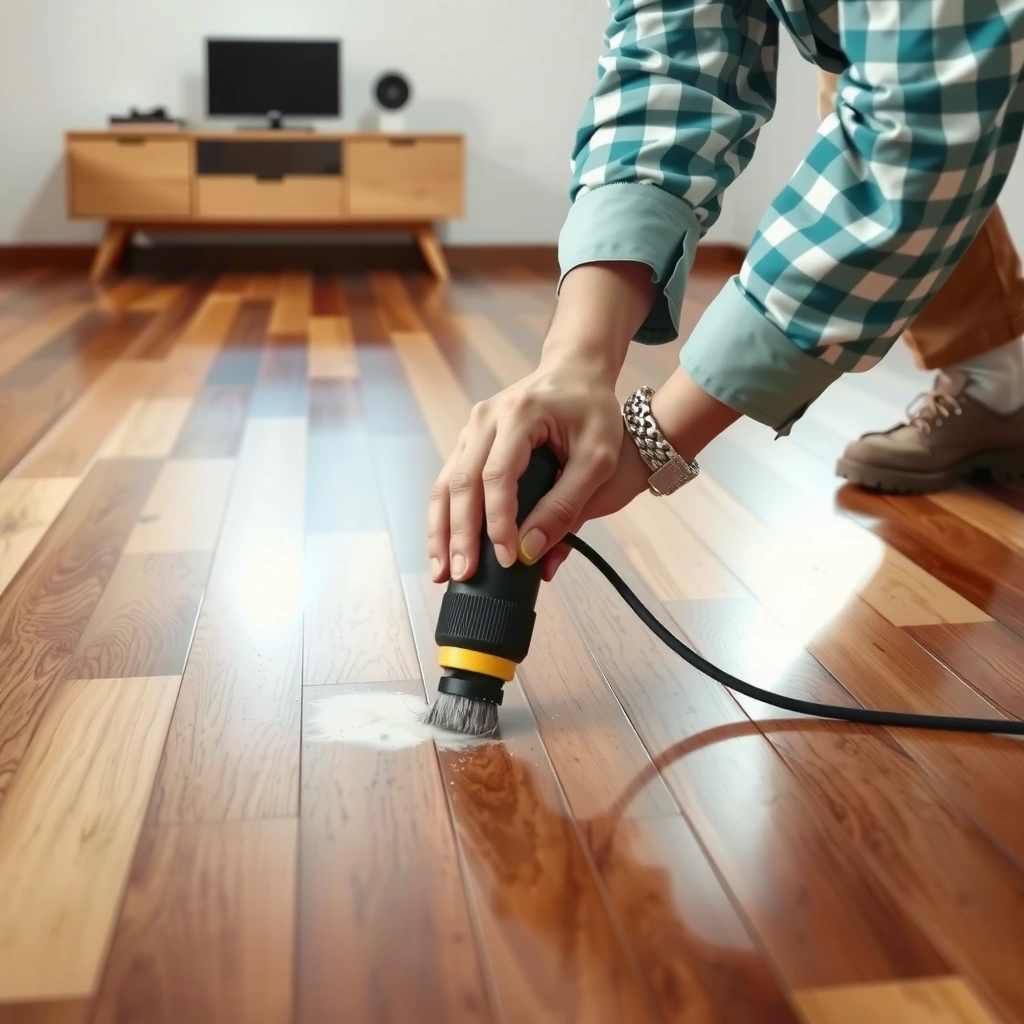 Image showing a mat at the entrance to reduce grit on engineered wood floors