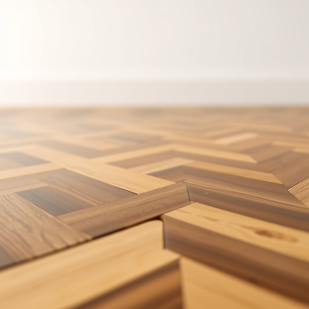 A room showing humidity control measures to protect chevron floors from water damage.