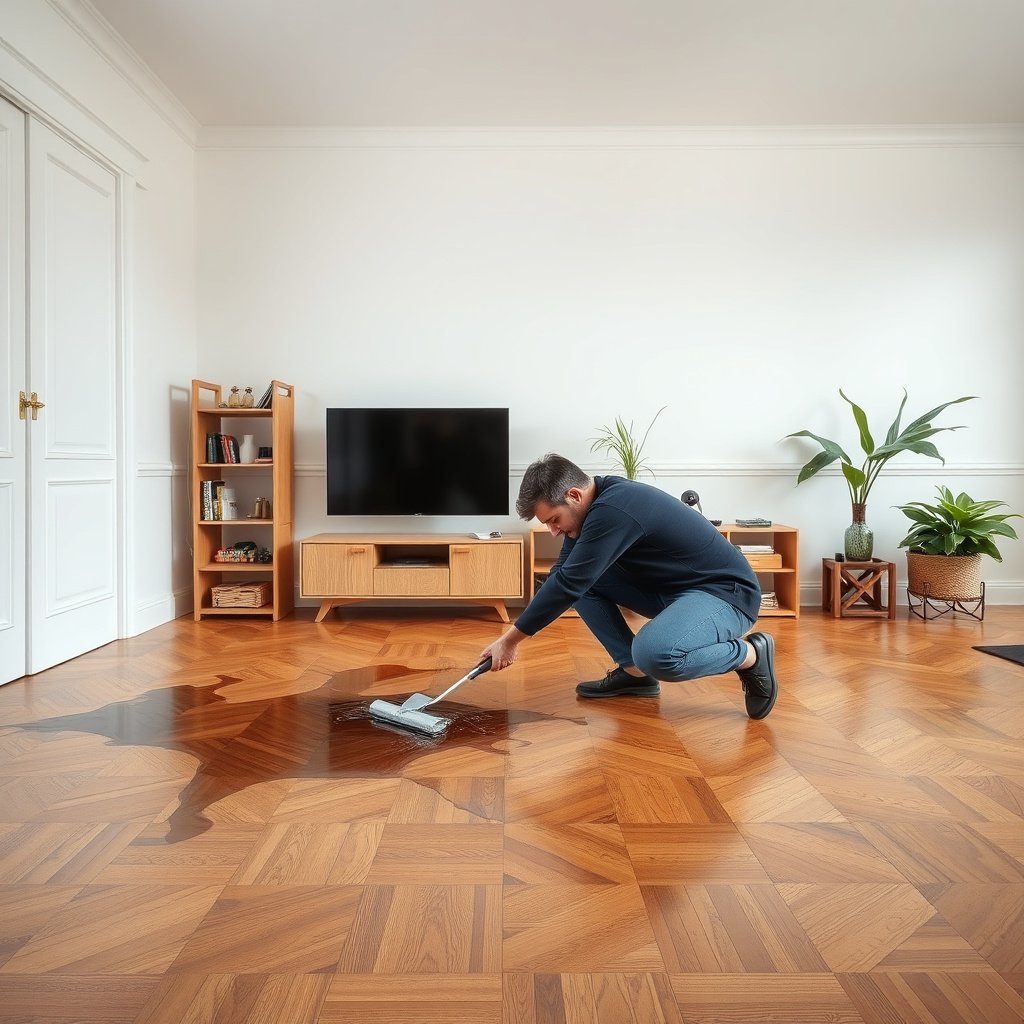 Image showing methods to control moisture and prevent leaks on parquet floors