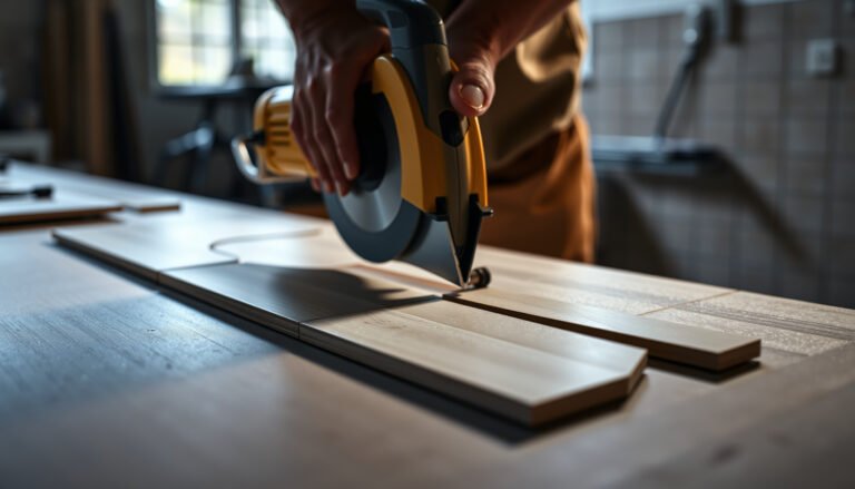 A step-by-step process for making clean, accurate angled cuts on chevron floors.