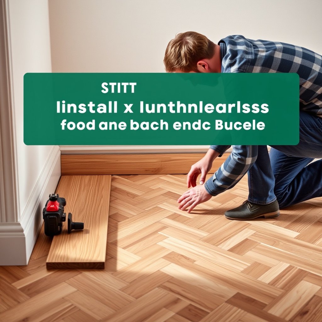 Cutting and fitting herringbone flooring to a threshold during installation process.