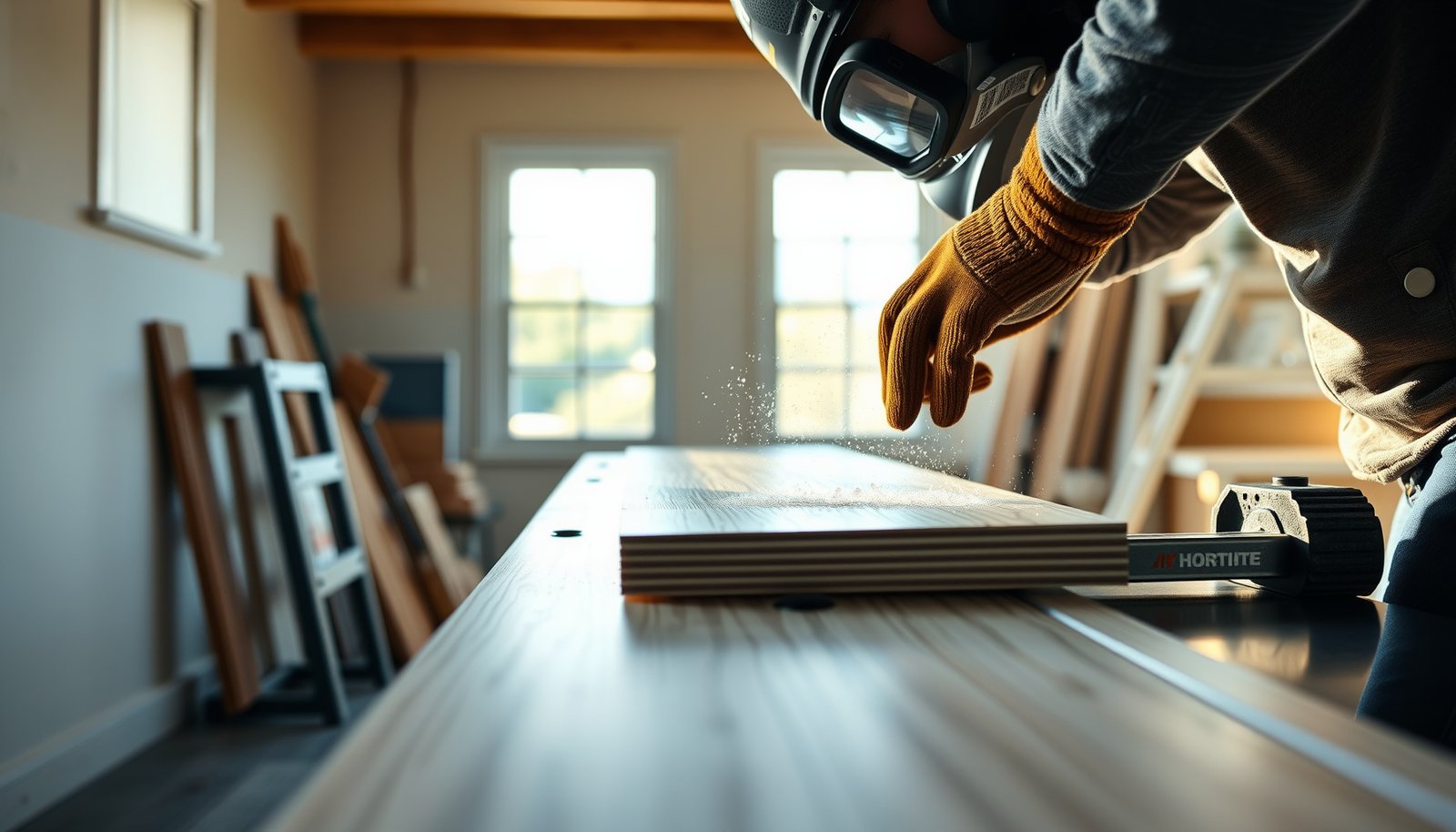 Step-by-step guide on cutting wood-look tile floors for home improvement projects.